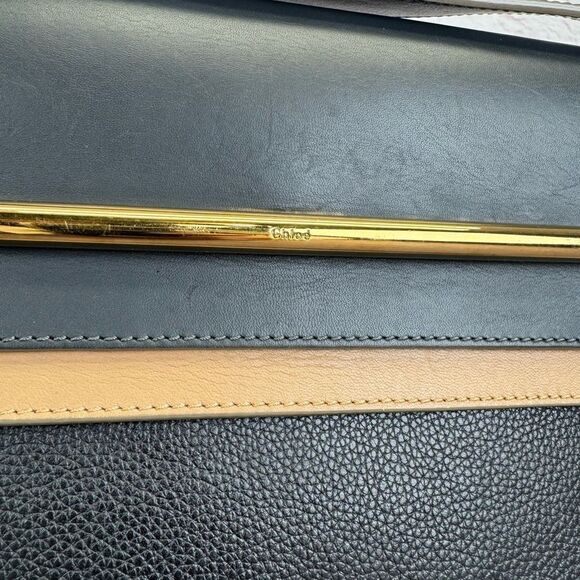 Chloe Tricolor Clare Leather Flap Shoulder Bag - Picture 3 of 16